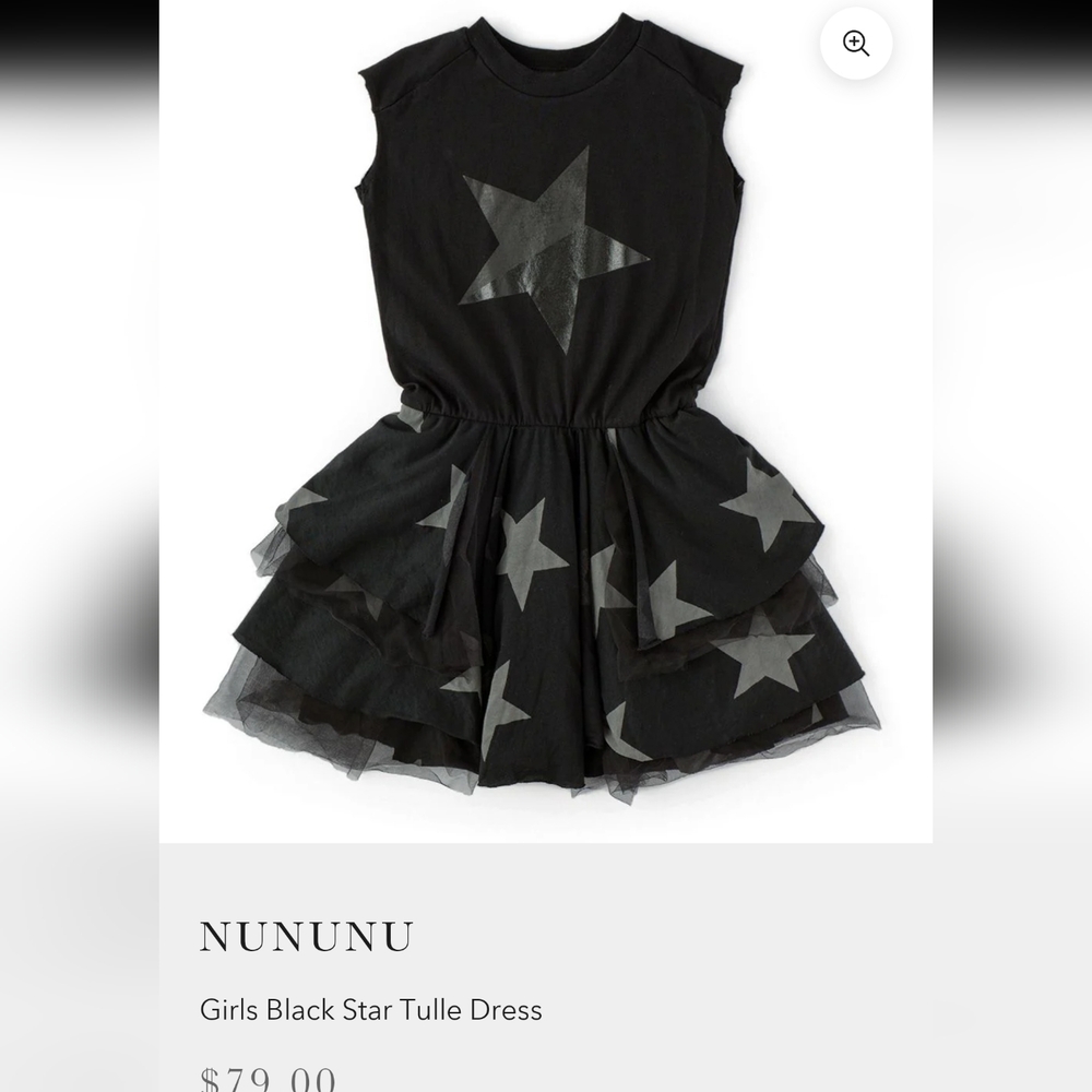 Nununu Girls black star tulle dress